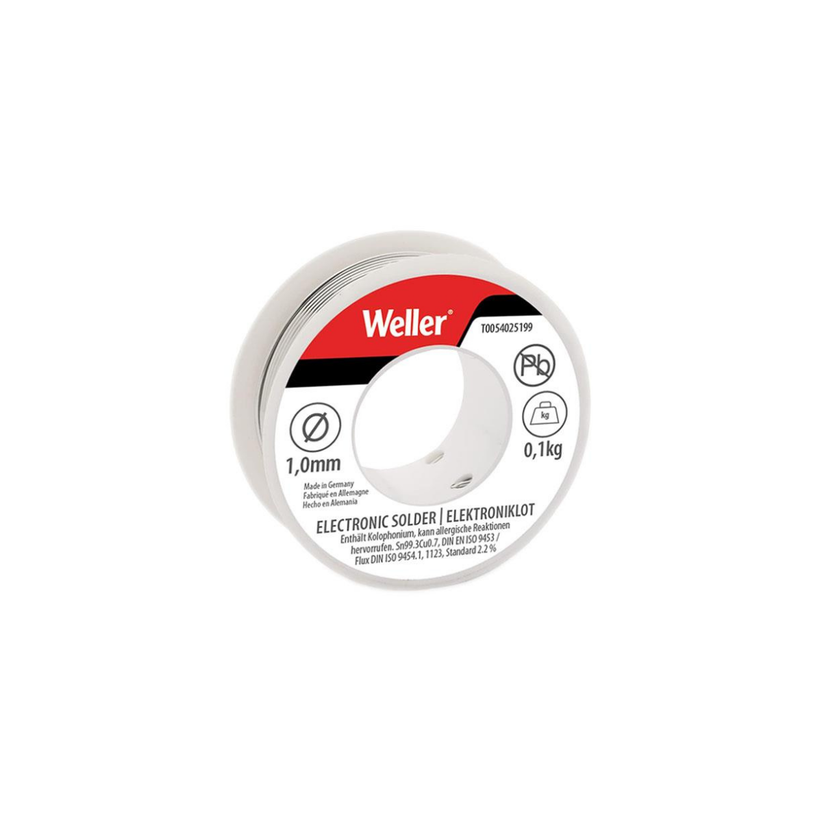 Weller EL99/1-100 Kurşunsuz Lehim Teli Sn99.3Cu0.7, 1mm, 100gr