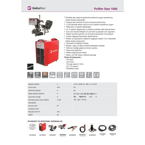 GeKaMac PoWer Saw 1000 Tozaltı Kaynak Makinesi