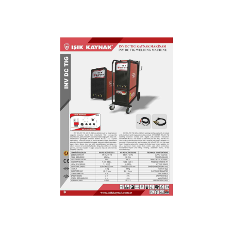Inv Ac Dc Tig 320 AS Su Soğutmalı Tig Kaynak Makinesi