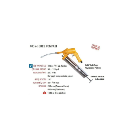 Yama AT-6036 Havalı Gres Pompası 400 CC