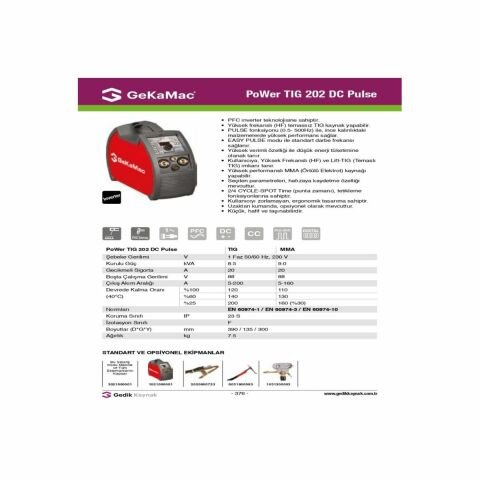 GeKaMac Power Plus Tig 200 AC / DC Kaynak Makinesi