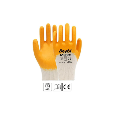 Beybi KN1 Flex Sarı Nitril Eldiven - 288 Çift No:10