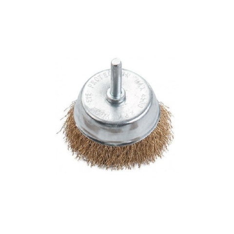 Pimli Çanak Tel Fırça Sarı 50 mm - 6 Adet