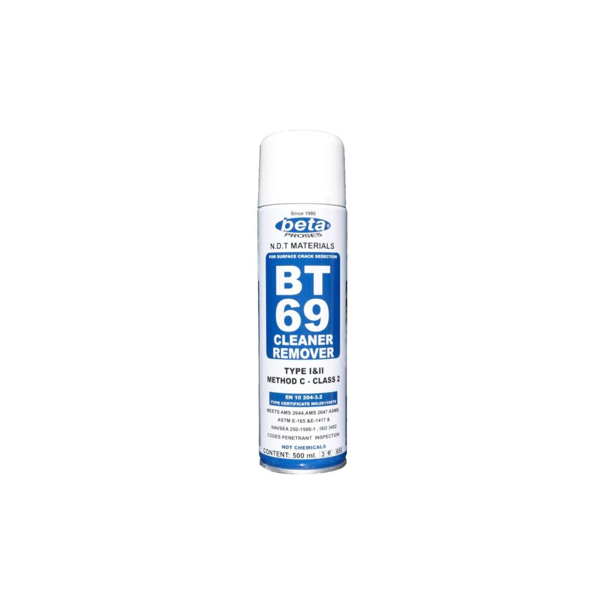 Beta BT-69 Penetrant Kaldırıcı ve Temizleyici Sprey 500 ml