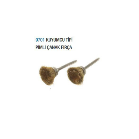 Kuyumcu Tipi Pimli Çanak Fırça 25 mm - 10 Adet