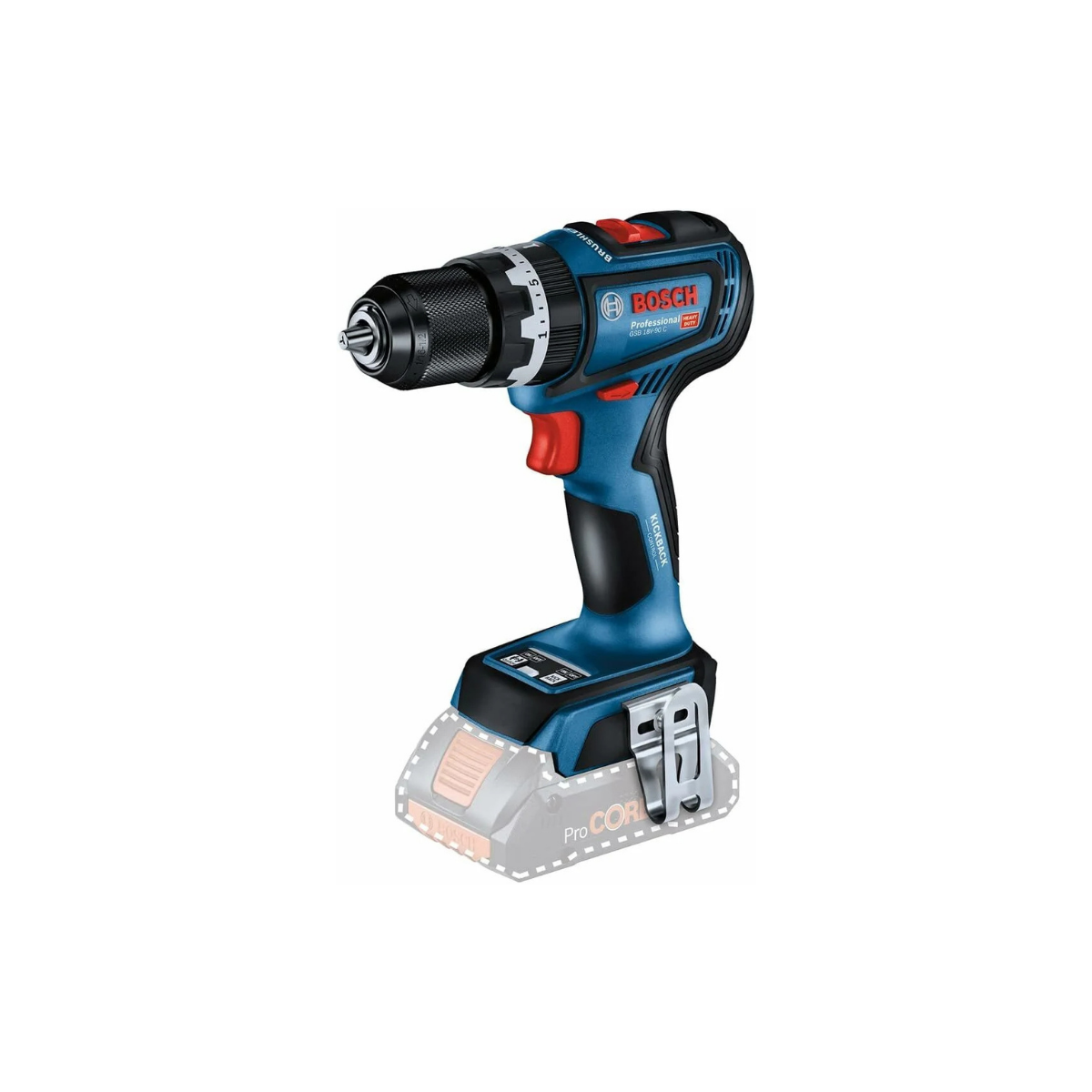 Bosch Akülü Darbeli Vidalama Matkabı GSB 18V-90 C (2 x 5,0 Ah Akü) - 06019K6106