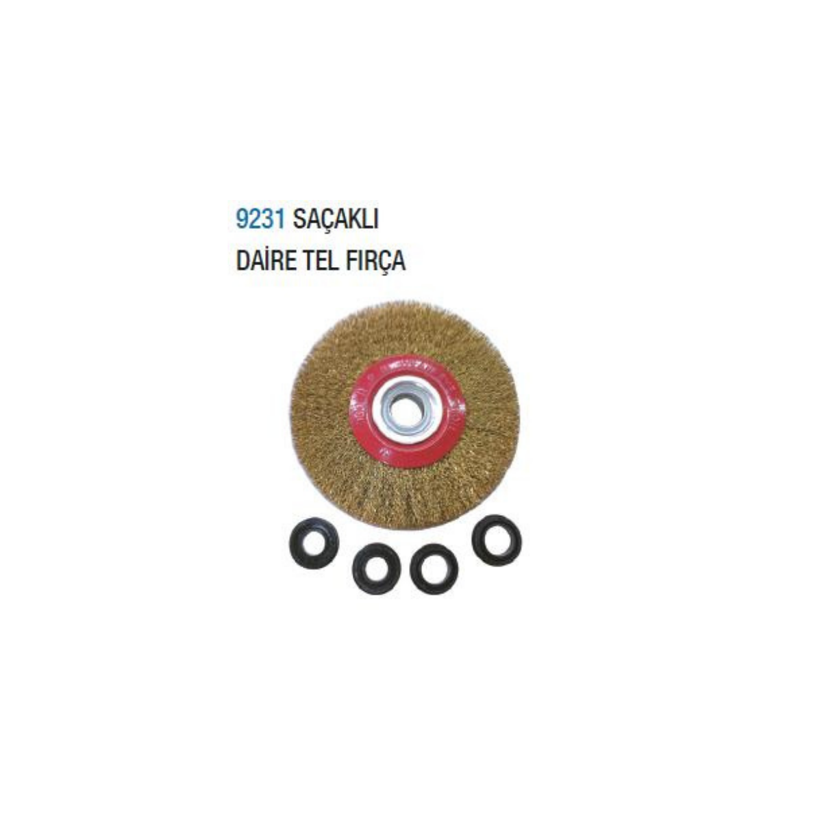 Saçaklı Sarı Daire Tel Fırça 250 mm - 10 Adet