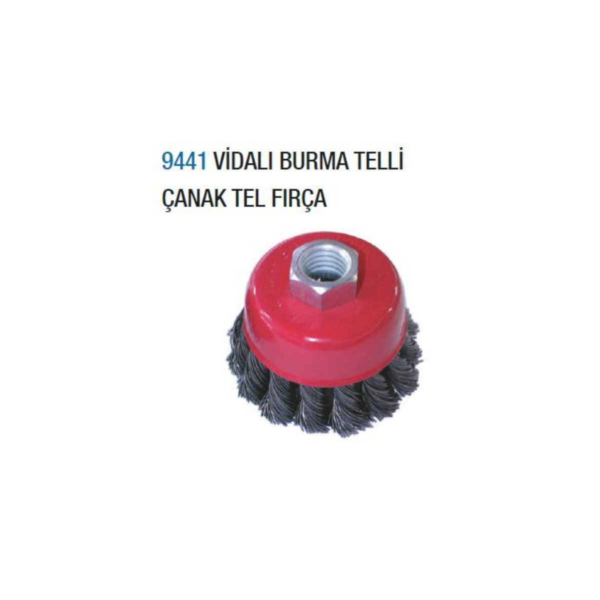 Vidalı Burma Telli Çanak Tel Fırça 65 mm - 10 Adet