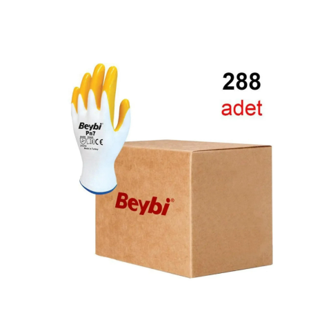 Beybi PN7 Naylon Nitril Eldiven Sarı No:10 - 288 Çift