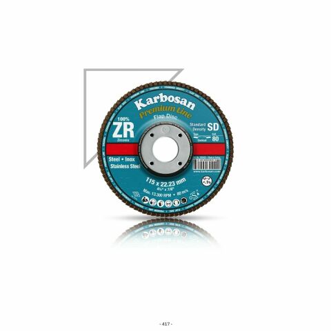 Karbosan Paslanmaz Flap Zımpara 115x22 60 KUM - 10 ADET