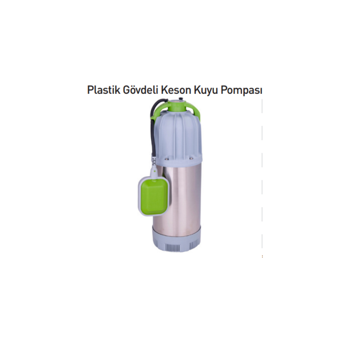 Rain Pump QDP4S Plastik Gövdeli Keson Kuyu Dalgıç Pompa - 1.0 kW 1.5 hP