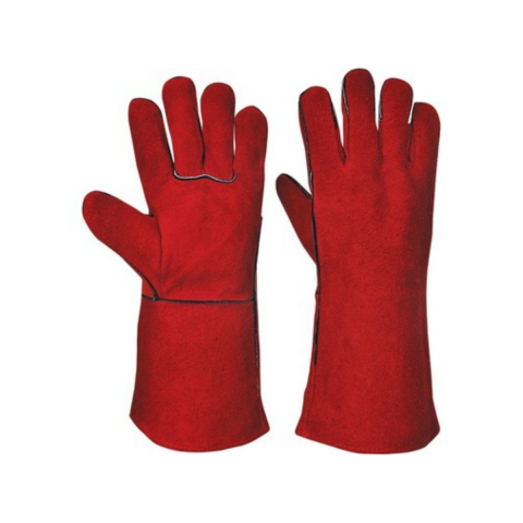 Max Safety Kaynakçı Deri Eldiven Kırmızı - 12 Adet