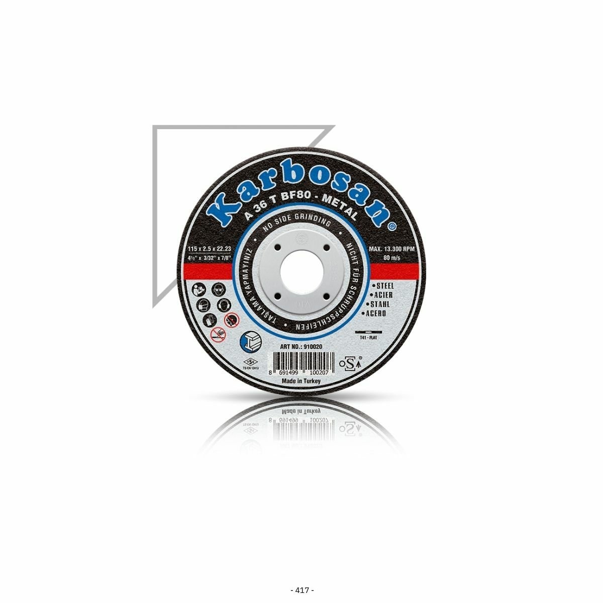 Karbosan Metal Kesme Taşı 230x3.0 - 25 Adet