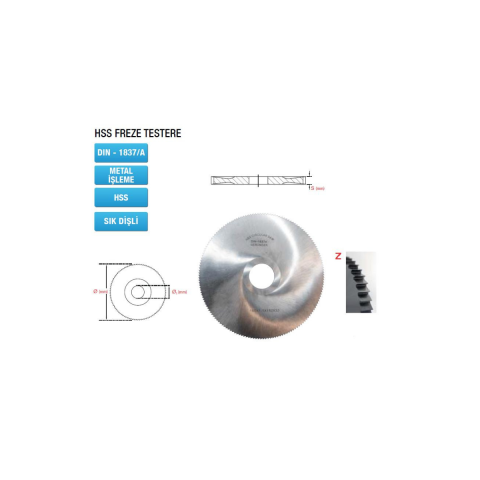 HSS Freze Testere - DIN 1837/A Sık Dişli - Metal İşleme 50 x 0.5 mm