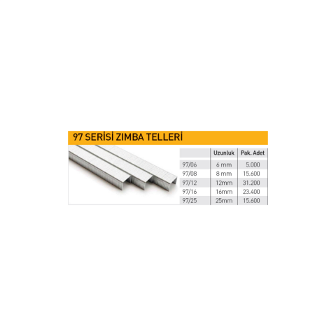 Bea 97/10 Serisi 10 mm Zımba Teli - 19.500 Adet