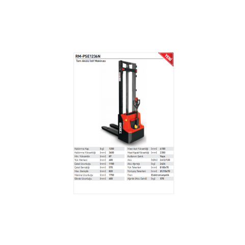 Biglift PSE1236N 1.2 Ton Tam Akülü İstif Makinası