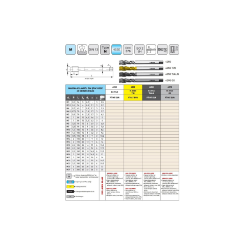 Narex M20 Makina Kılavuzu DIN 376C HSSE 40 Derece Helis 4090 OX
