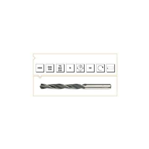 Mte Hss Dın 338 Silindirik Saplı Kısa Matkap Ucu - Haddeli 4.0 mm