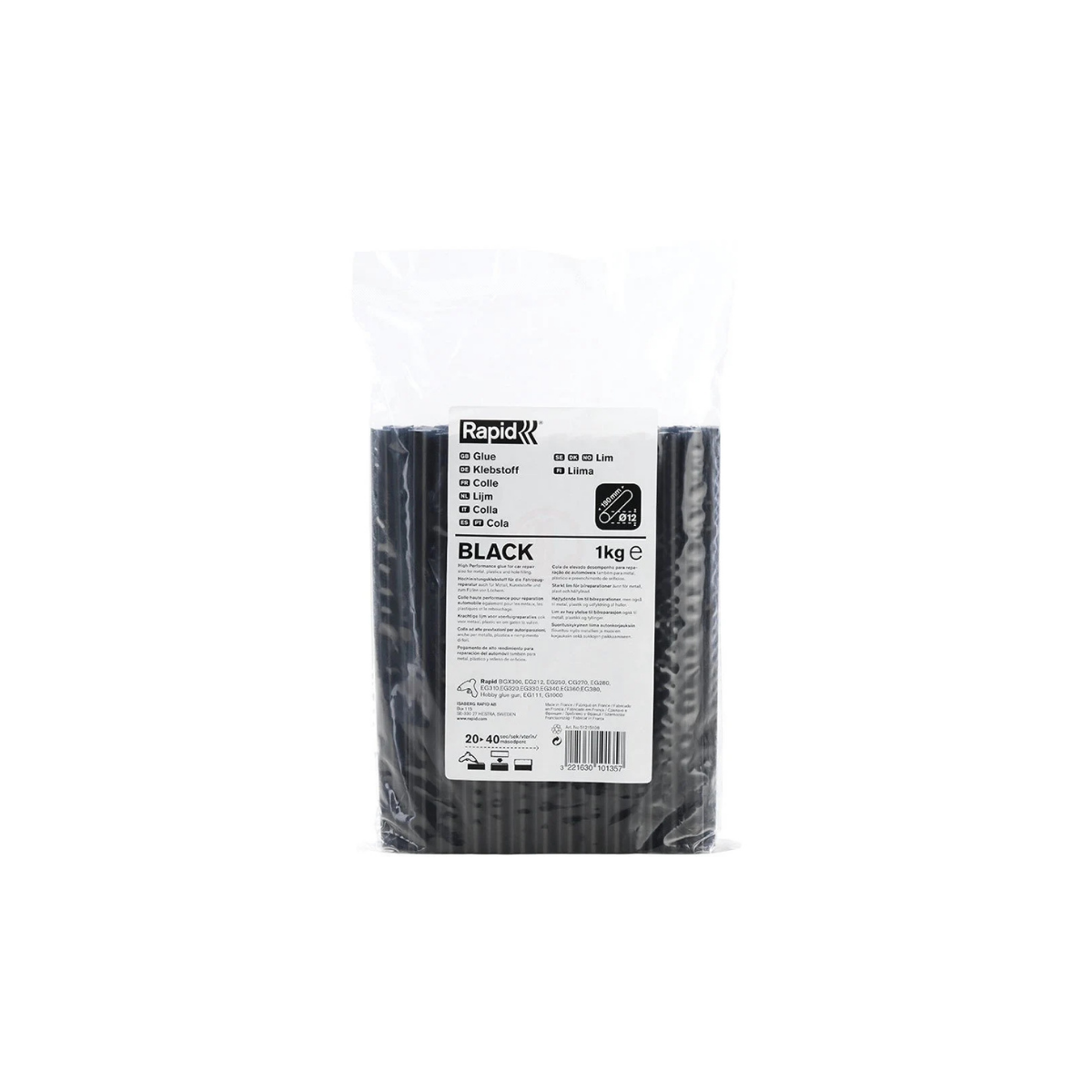 Rapid Silikon Çubuk 12x190 mm 1 Kg Siyah