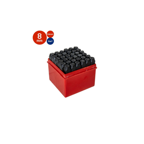 Partner PT03045 Çelik Harf Rakam Zımba Takımı 8 mm (36 Parça)