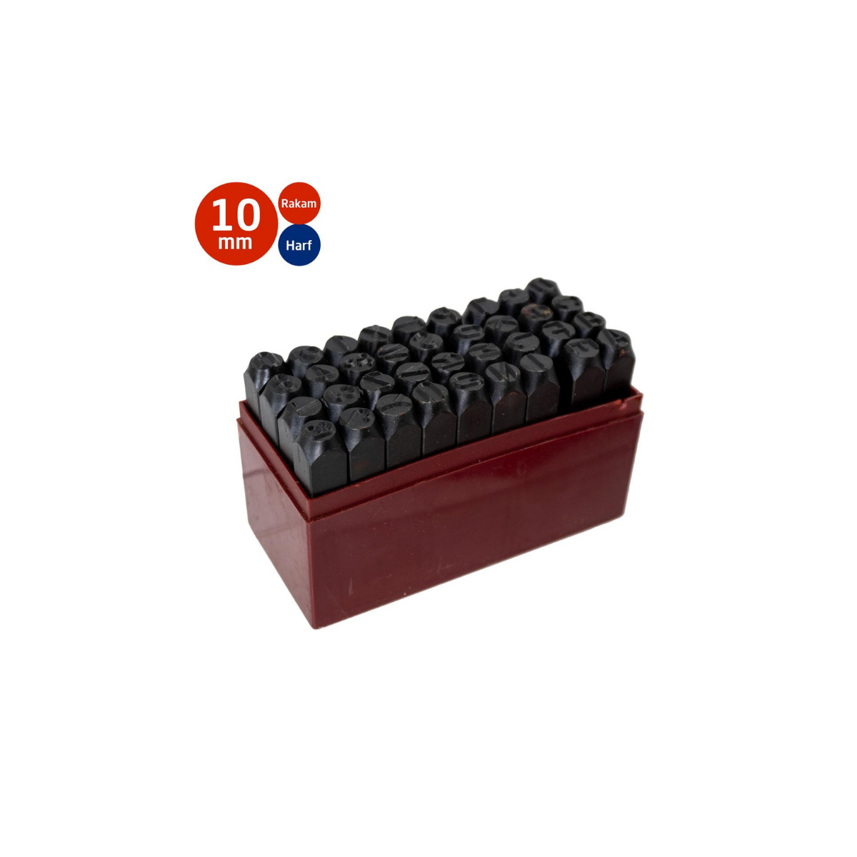 Partner PT03046 Çelik Harf Rakam Zımba Takımı 10 mm (36 Parça)