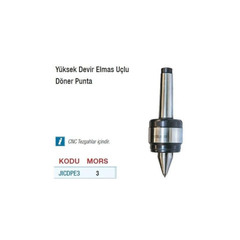 Yüksek Devir Döner Punta 3 Mors ( CNC Tezgahlar İçin - Elmas Uçlu )