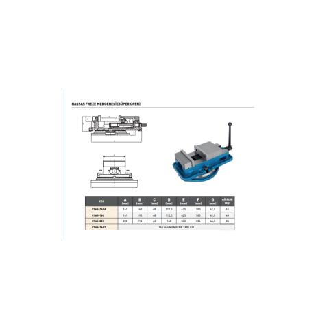 Krasnic 161X160 mm Hassas Freze Mengenesi ( Süper Open ) Ağır İş
