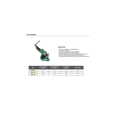 Krasnic 105x110 mm 3 Açılı Mengene