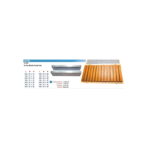 14 Çift Metrik Paralel Set 150 x 10 mm
