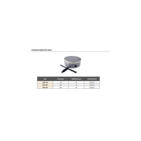 Krasnic C009-250 250 mm Yuvarlak Manyetik Tabla