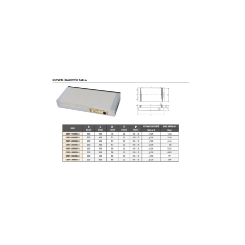 Krasnic 250x500x41 mm Kuvvetli Manyetik Tabla