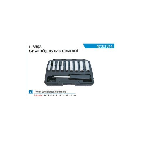 Nt Tools 1/4 CrV Derin Uzun Lokma Seti 11 Parça