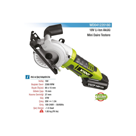 Mini Daire Testere Akülü 18V Li-on
