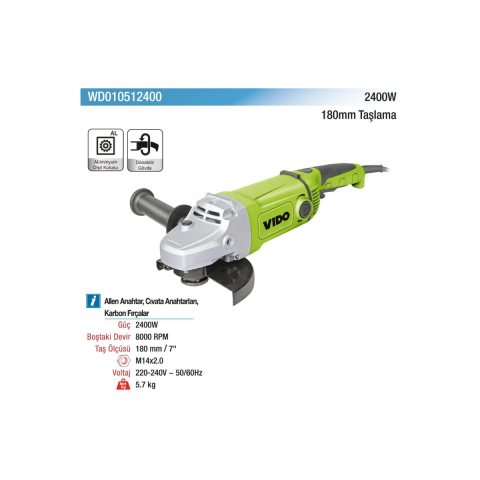 Vido Taşlama Makinesi 2400W 180 mm