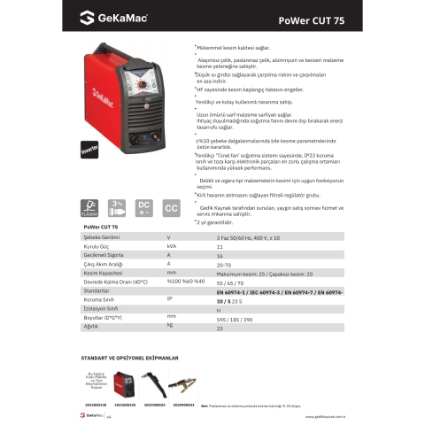 GeKaMac PoWer Cut 75 Plazma Kesme Makinesi