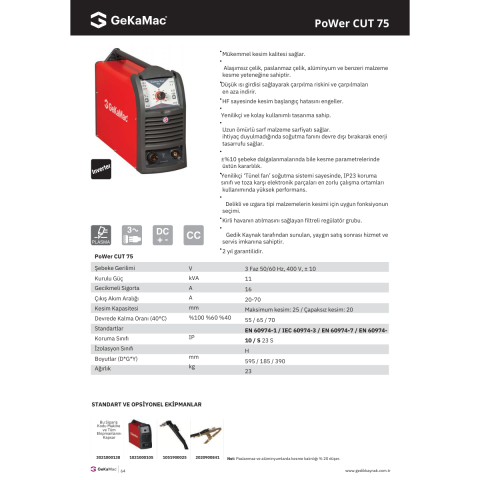 GeKaMac PoWer Cut 75 Plazma Kesme Makinesi