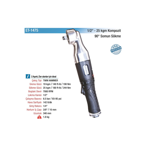 Emax Kompozit 90° Somun Sökme Makinesi 1/2'' - 25Kgm