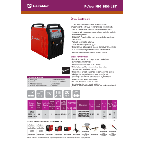 Gekamac Power Mig 3500 Lst Su Soğutmalı Gazaltı Kaynak Makinesi