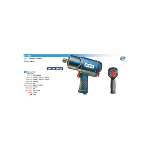 Emax Havalı Kompozit Somun Sökme Makinesi 3/4'' - 260Kgm