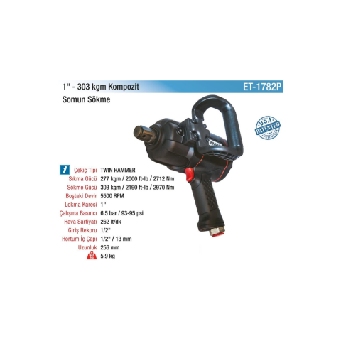 Emax Havalı Kompozit Somun Sökme 1'' - 303 Kgm