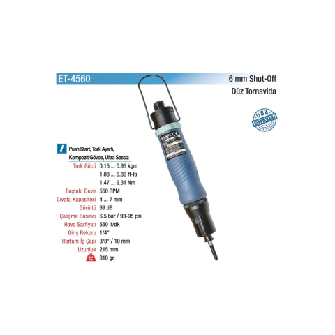 Emax 6 mm Shut-Off  Havalı Düz Tornavida