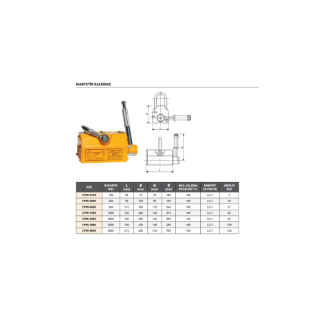 Krasnic 5000 Kg Manyetik Kaldırıcı C990-5000