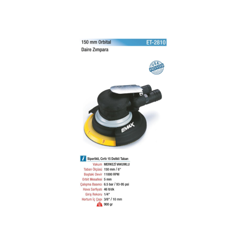 Emax ET-2810 150 mm Havalı Orbital Daire Zımpara