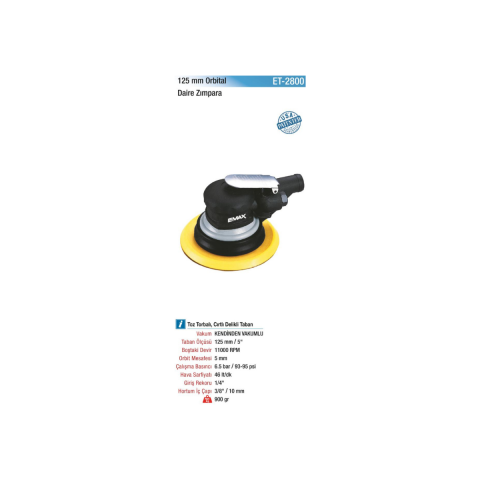 Emax ET-2800 125 mm Havalı Orbital Daire Zımpara
