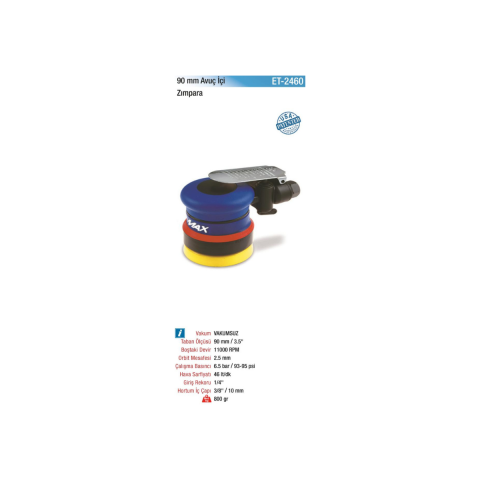 Emax ET-2460 90 mm Havalı Avuç İçi Zımpara