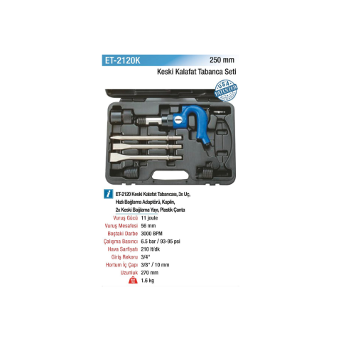 Emax ET-2120K 250 mm Havalı Keski Kalafat Tabanca Seti