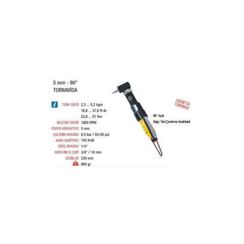 Yama AT-4052 1800 RPM Havalı Tornavida 5 mm