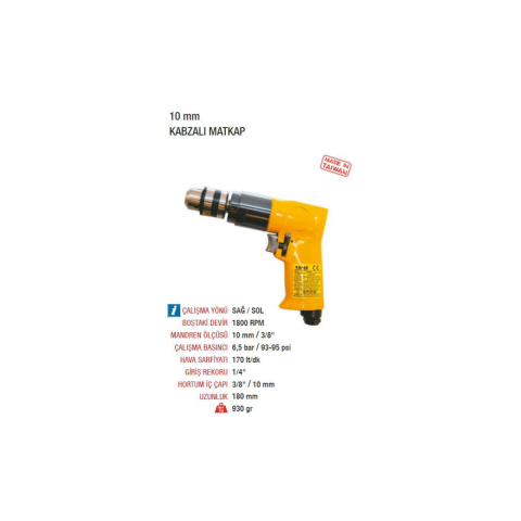 Yama AT-4031 Kabzalı Havalı Matkap 10mm Sağ Sol