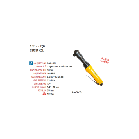 Yama AT-5053 Havalı Cırcır Kolu 1/2 - 7 Kgm