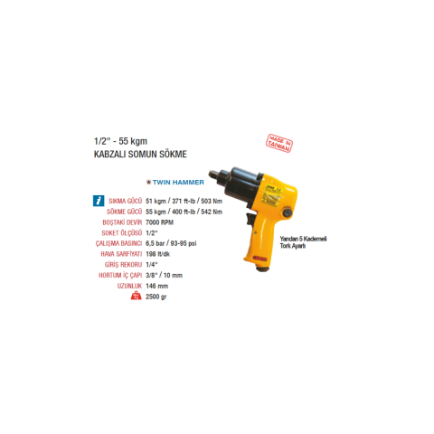 Yama AT-5044 (1/2) Havalı Somun Sökme Sıkma Makinesi 55 kgm